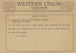 Telegram from A. M. Pate, Jr. to Amon G. Carter, Jr. and Ruth Carter Johnson by A. M. Pate Jr.