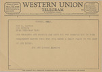 Telegram from Joe and Louise Larkins to Roy E. Carter by Joe Larkins and Louise Larkins