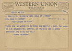 Telegram from Marie Meador to Minnie Meacham Carter by Marie Meador