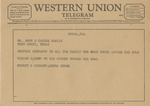 Telegram from Robert H. Highley to Amon G. Carter Family by Robert H. Highley