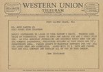 Telegram from Jimm Stahlaman to Amon G. Carter, Jr.