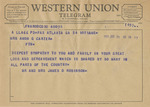 Telegram from Mr. and Mrs. James D. Robinson to Minnie Meacham Carter by James D. Robinson and James D. (Mrs.) Robinson