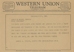 Telegram from James A. Stuart to James M. North