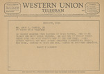 Telegram from Harry E. Waldron to Amon G. Carter, Jr. by Harry E. Waldron