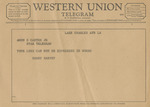 Telegram from Harry Harvey to Amon G. Carter, Jr.