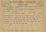 Telegram from Vera Korth to Minnie Meacham Carter by Vera Korth