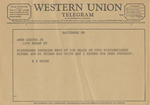 Telegram from R. B. White to Amon G. Carter, Jr. by R. B. White