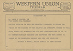 Telegram from Rusell P. Hartle to Amon G. Carter, Jr.