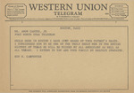 Telegram from Ben H. Carpenter to Amon G. Carter, Jr. by Ben H. Carpenter