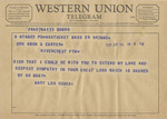 Telegram from Mary Lou Honea to Minnie Meacham Carter by Mary Lou Honea