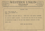 Telegram from Dotty and Red Curtice to Minnie Meacham Carter, Ruth Carter Johnson and Amon G. Carter, Jr. by Dotty Curtice and Red Curtice