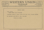 Telegram from Tony De Lorenzo to Phil North