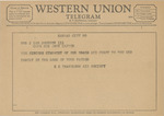 Telegram from the Kansas City Travelers Aid Society to Ruth Carter Johnson