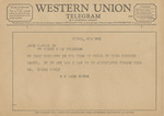 Telegram from B. G. Ward Hobbs to Amon G. Carter, Jr. by B. G. Ward Hobbs