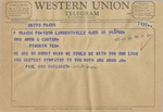 Telegram from Paul and Margaret Whiteman to Minnie Meacham Carter by Paul Whiteman and Margaret Whiteman