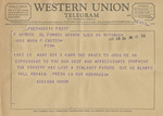 Telegram from Addison Robb to Minnie Meacham Carter by Addison Robb