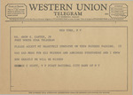 Telegram from George C. Scott to Amon G. Carter, Jr.