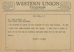 Telegram from Frank C. Walker to Amon G. Carter, Jr. by Frank C. Walker