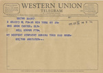 Telegram from Milton Amstater to Minnie Meacham Carter by Milton Amstater