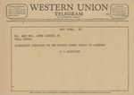 Telegram from M. B. Amstater to Amon G. Carter, Jr. and George Ann Brown Carter by M. B. Amstater