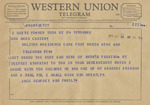 Telegram from Jack Dempsey and Family to Minnie Meacham Carter by Jack Dempsey