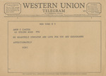 Telegram from Mimi to Amon G. Carter, Jr.