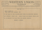 Telegram from Herbert W. Moloney to Amon G. Carter, Jr. by Herbert W. Moloney