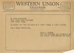 Telegram from John W. Runyon to Amon G. Carter, Jr. by John W. Runyon