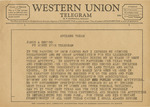 Telegram from D. A. Bandeen to James A. Record by D. A. Bandeen