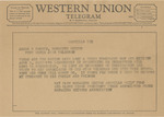 Telegram from Ray Parr to James R. Record by Ray Parr