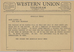 Telegram from Wes Izzard to Amon G. Carter, Jr. by Wes Izzard