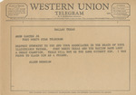 Telegram from Allen Merriam to Amon G. Carter, Jr. by Allen Merriam