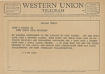 Telegram from J. A. McCaul to Amon G. Carter, Jr.