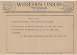 Telegram from A. B. McCorkle to Executive Offices of the Fort Worth Star Telegram by A. B. McCorkle