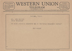 Telegram from Ted Maloy to Jim Record