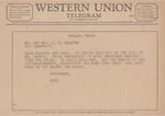 Telegram from Alyn to Carl V. and Katrine Deakins