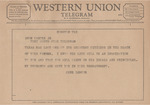 Telegram from Gene Lemcoe to Amon G. Carter, Jr. by Gene Lemcoe