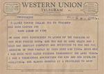 Telegram from Helen and Fred Florence to Minnie Meacham Carter by Helen Florence and Fred Florence