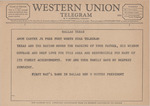 Telegram from Ben H. Wooten to Amon G. Carter, Jr. by Ben H. Wooten