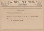 Telegram from E. V. Haltom to J. Lee Johnson