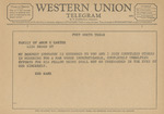 Telegram from Edd Kane to the Family of Amon G. Carter