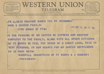 Telegram from A. J. Doherty to Amon G. Carter Family by A. J. Doherty