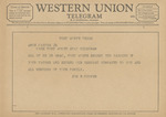 Telegram from Joe B. Cooper to Amon G. Carter, Jr. by Joe B. Cooper