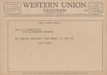 Telegram from Mrs. Couch to Mrs. J. L. Johnson