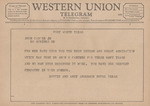 Telegram from Dottie and Andy Anderson to Amon G. Carter, Jr. by Dottie Anderson and Andy Anderson