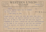 Telegram from Dottie and Andy Anderson to Amon Carter by Dottie Anderson and Andy Anderson