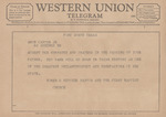 Telegram from Pastor Homer G. Ritchie and the First Baptist Church to Amon G. Carter, Jr. by Homer G. Ritchie