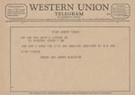 Telegram from Pukin and Jimmy Harrison to Amon G. Carter, Jr. by Pukin Harrison and Jimmy Harrison