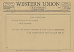 Telegram from Carl Wileys to Amon Carter, Jr. by Carl Wileys