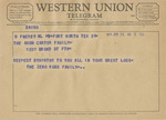 Telegram from The Zeno Ross Family to The Amon Carter Family